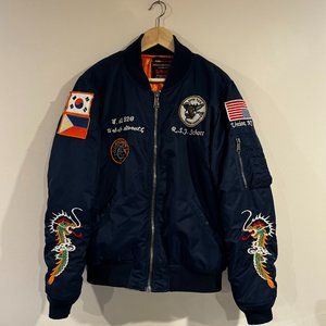 Schott NYC West Pacific Bomber Jacket Medium M South Korea USA Souvenir Flight